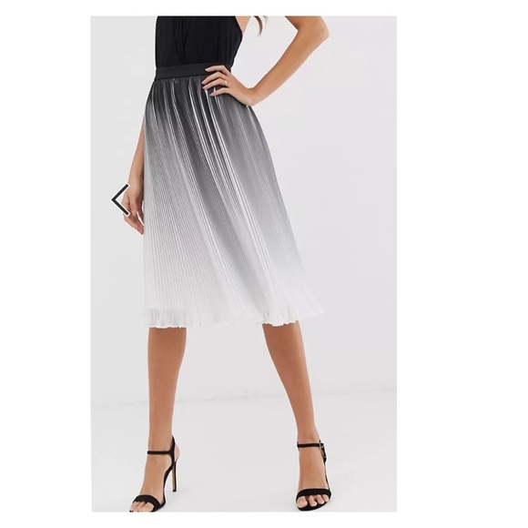 Asos Chi Chi London Ombré Pleated Midi Skirt 0-2 XS - Picture 2 of 13